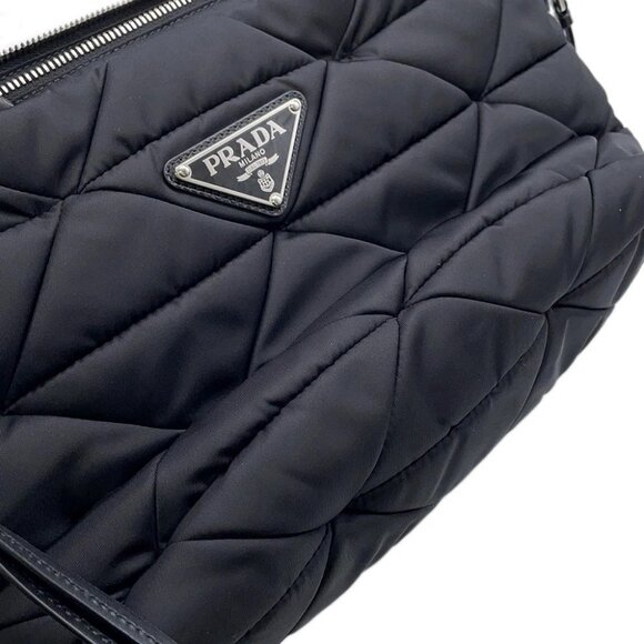 PRADA Padded Re-Nylon Tote Bag Size Small Nylon/Leather Black 1BG436 - Picture 5 of 11